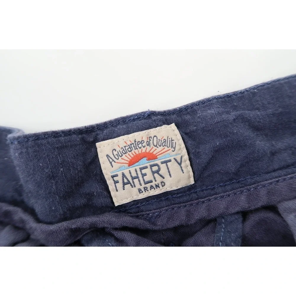 Faherty Malibu Shorts‎ Cotton Linen Blend Summer Dark Navy Men's Size 30